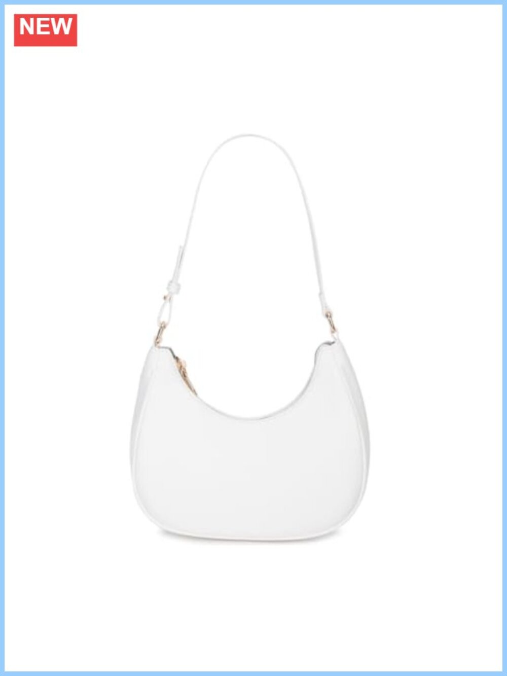 Crescent Shoulder Bag PU Leather Hobo Tote Mini Clutch Purse with Zipper Closure